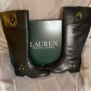 Ralph Lauren Black leather Riding Boots. Size 9B. Gently worn.